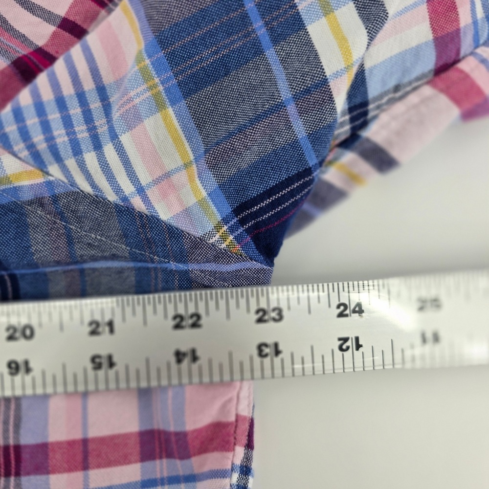 Ralph Lauren Plaid Shirt Mens LRGE Classic Heritage Cotton Button Down Blue Pink - Picture 6 of 10